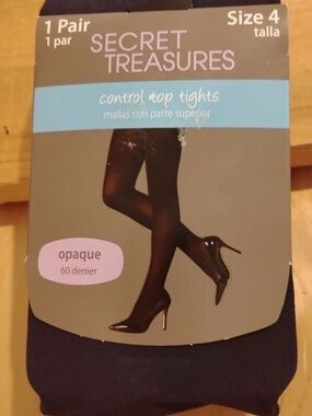 Secret Treasures Black Control Top Tights